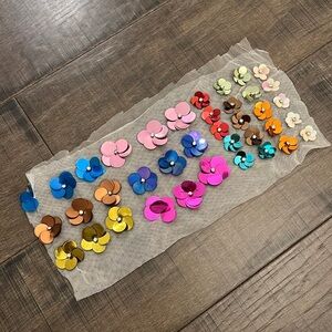 Sequin Rhinestone Iridescent Beaded colorful Flower Sew On Embellishment NWOT